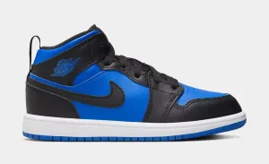 Air Jordan 1 Mid Infant Toddler Lifestyle Shoes (Black/White/Royal Blue)