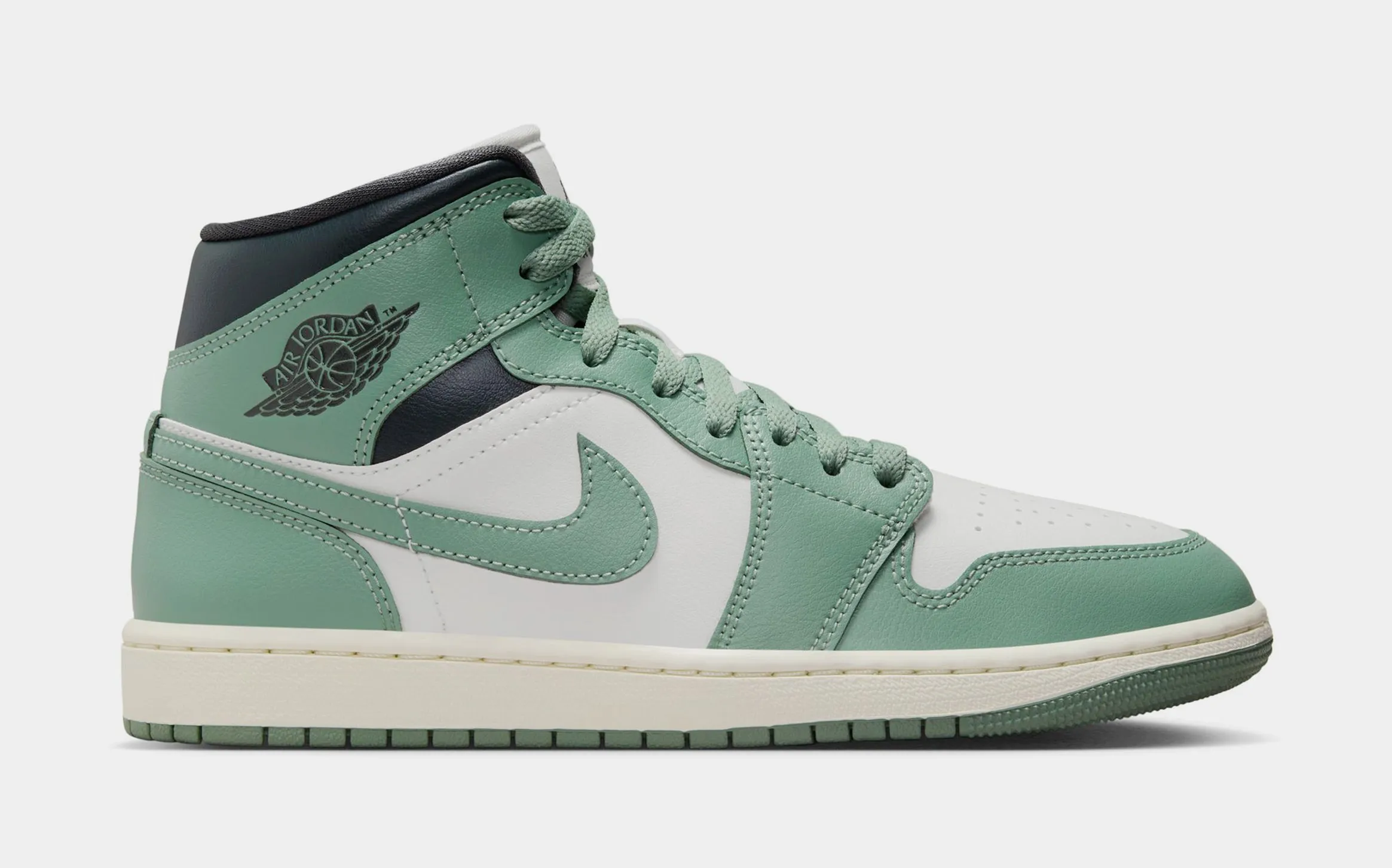 Air Jordan 1 Mid Womens Lifestyle Shoes (Sail/Anthracite/Jade Smoke)