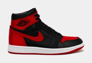 Air Jordan 1 Retro Hi OG Satin Bred Womens Lifestyle Shoes (Black/Red)