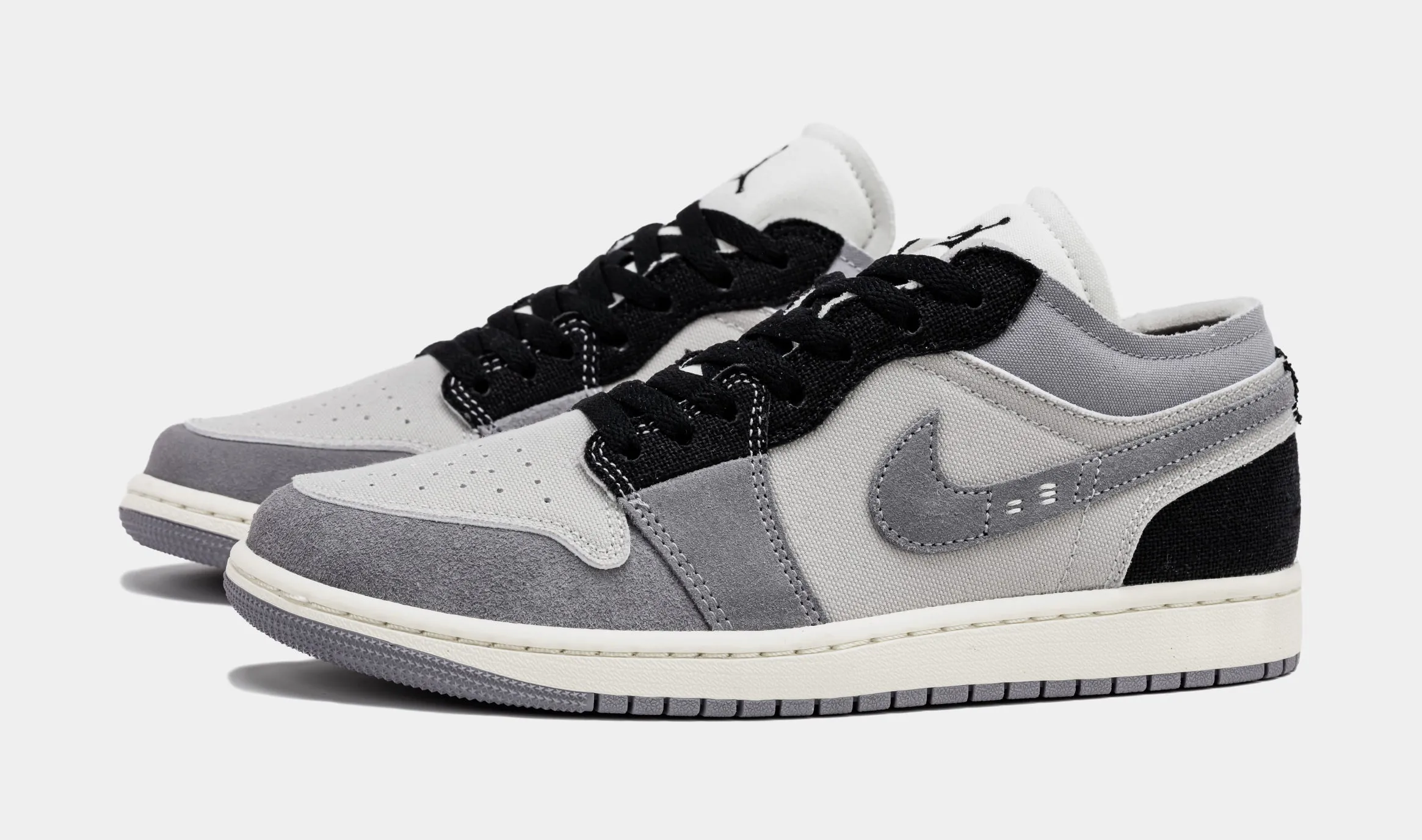 Air Jordan 1 Retro Low Craft Cement Grey Mens Basketball Shoes (Grey/Black)