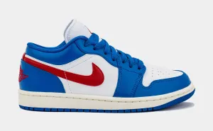 Air Jordan 1 Retro Low Sport Blue Womens Lifestyle Shoes (Blue/Red)