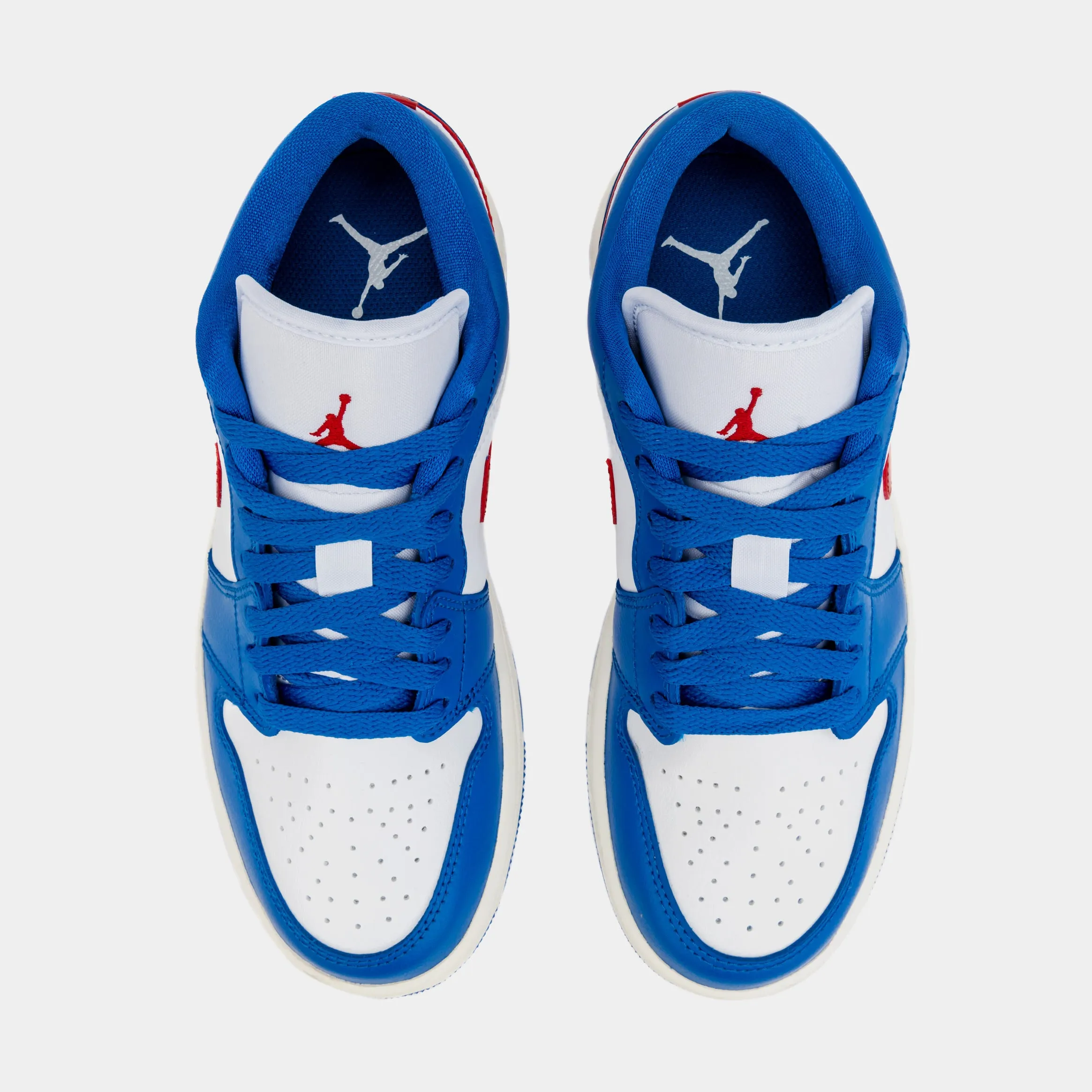 Air Jordan 1 Retro Low Sport Blue Womens Lifestyle Shoes (Blue/Red)