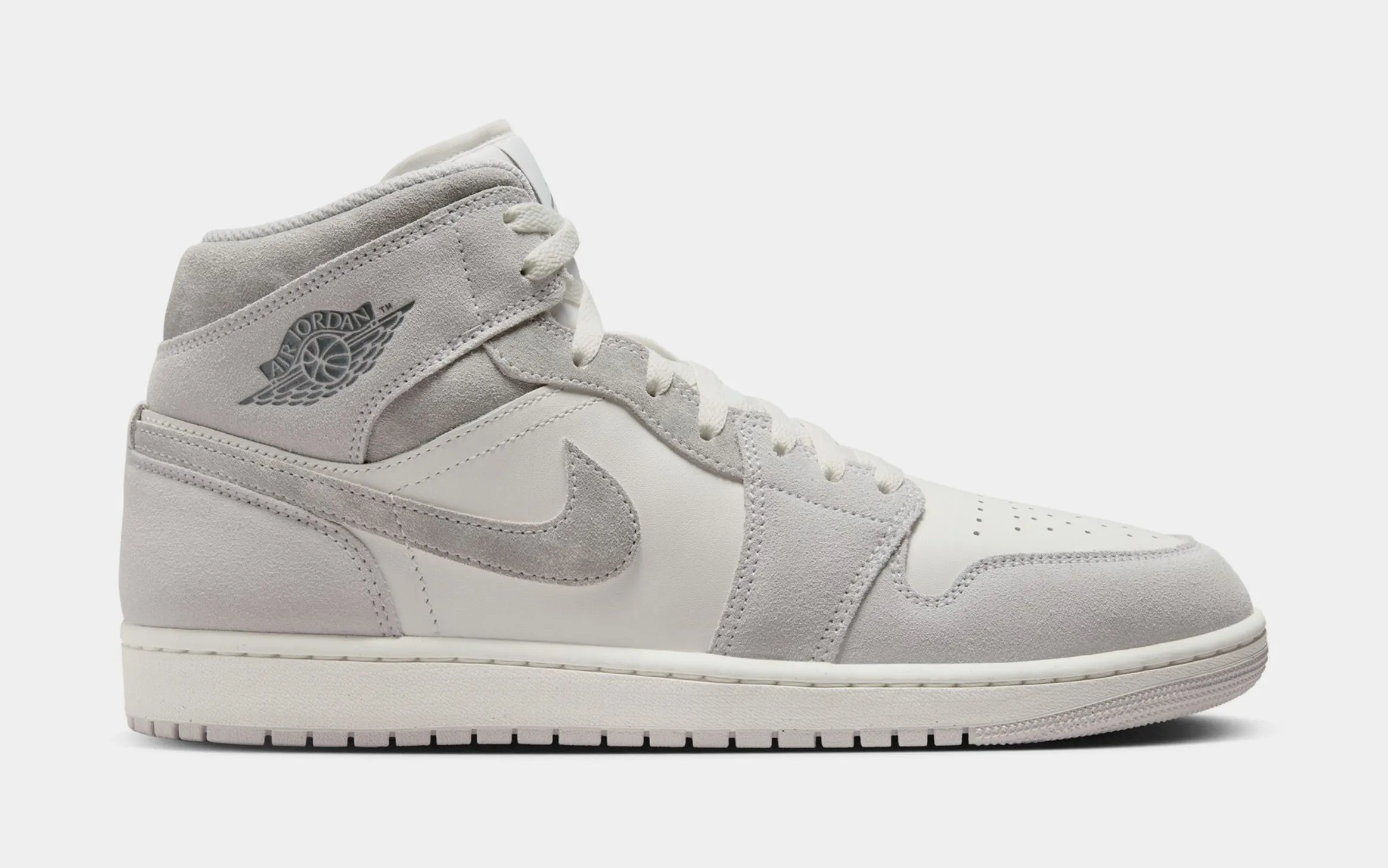 Air Jordan 1 Retro Mid Neutral Grey Mens Lifestyle Shoes (Neutral Grey/Sail/Smoke Grey)