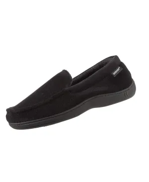 Branded men's moccasin slippers microterry jared with memory foam Isotoner, black