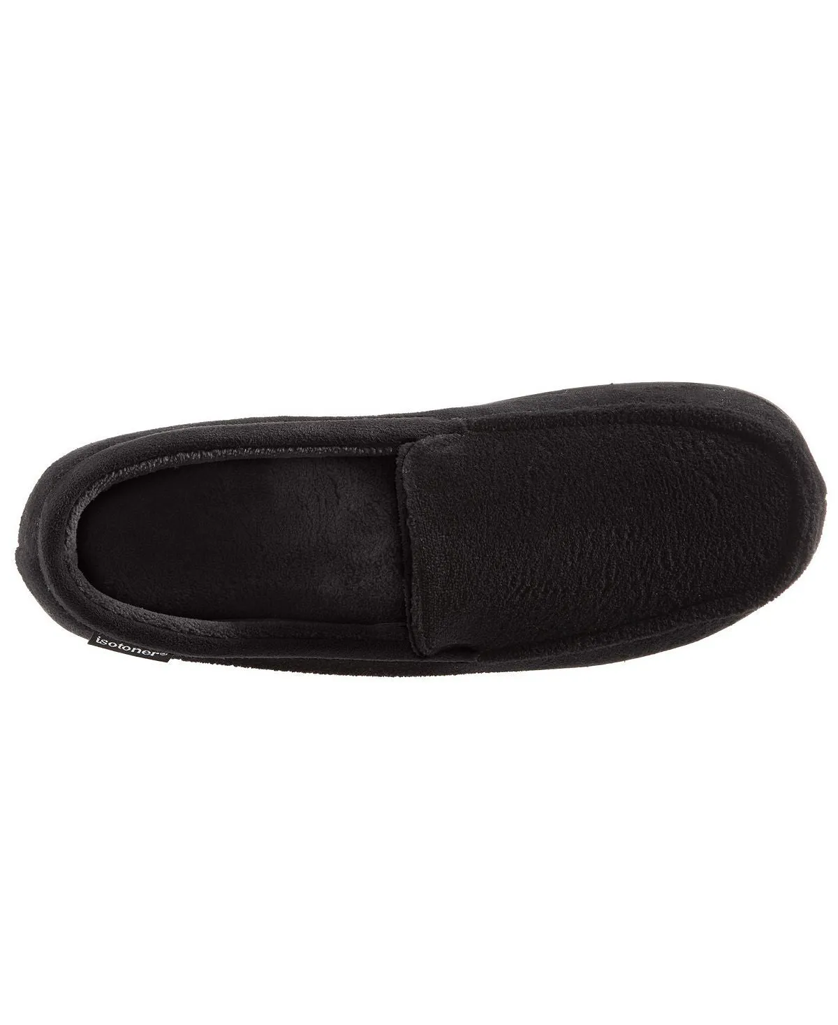 Branded men's moccasin slippers microterry jared with memory foam Isotoner, black