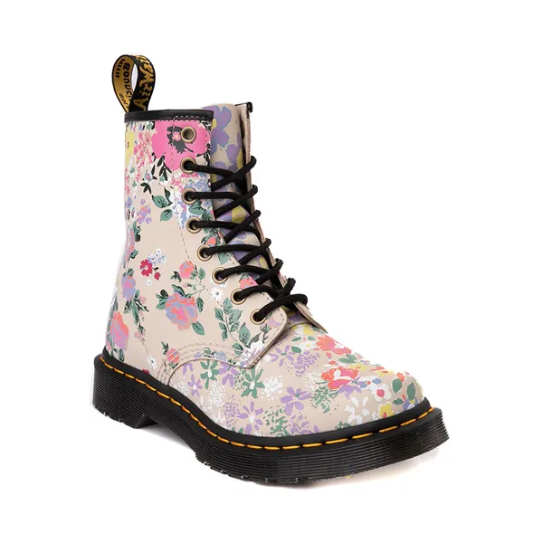 Dr. Martens Women's 1460 8 Eye Boots Parchment/Floral Mashup