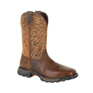 Durango Mens Burly Brown Leather Maverick ST WP Work Boots