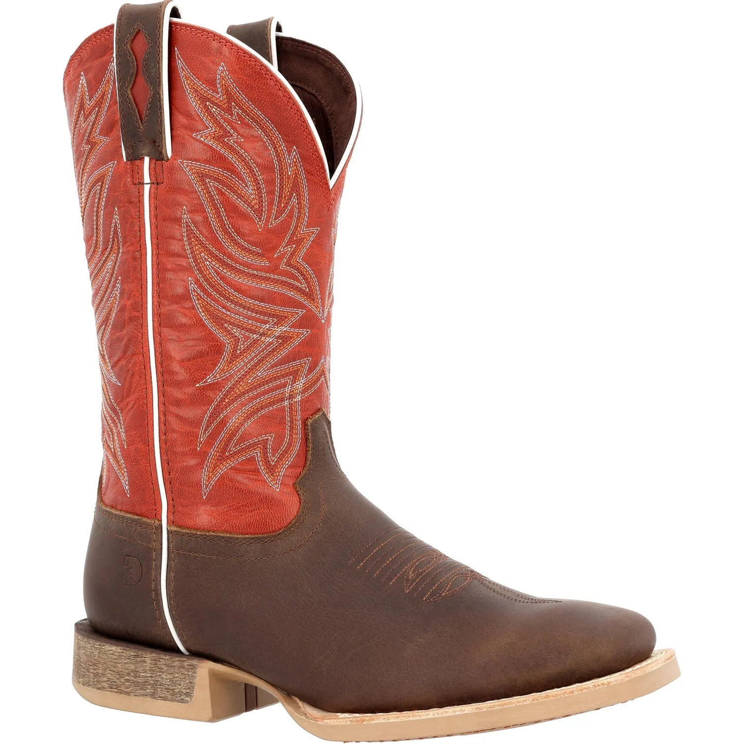 Durango Mens Rebel Pro Worn Brown/Chili Pepper Leather Cowboy Boots