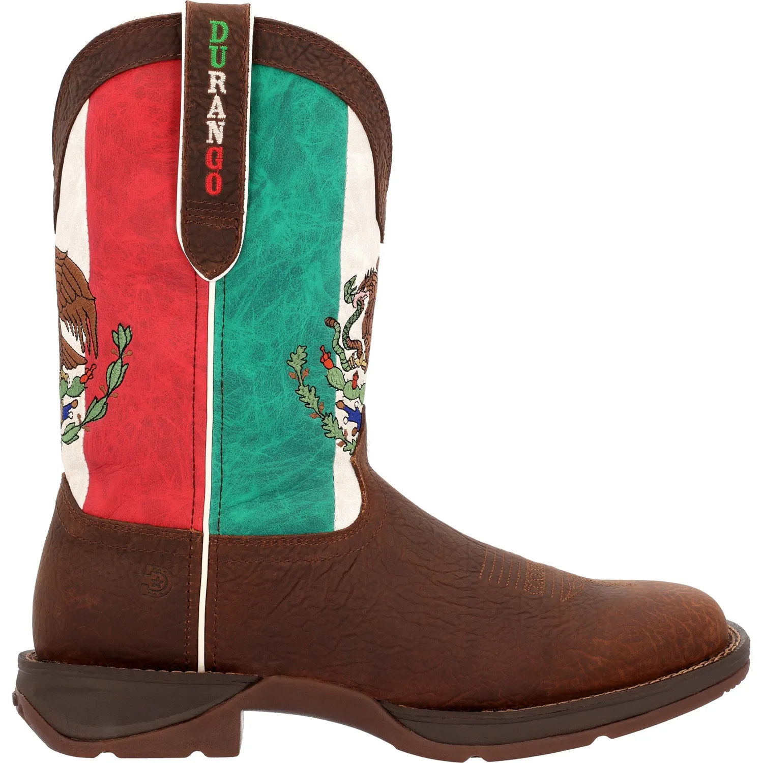 Durango Mens Rebel Western ST Sandy/Mexico Flag Leather Cowboy Boots