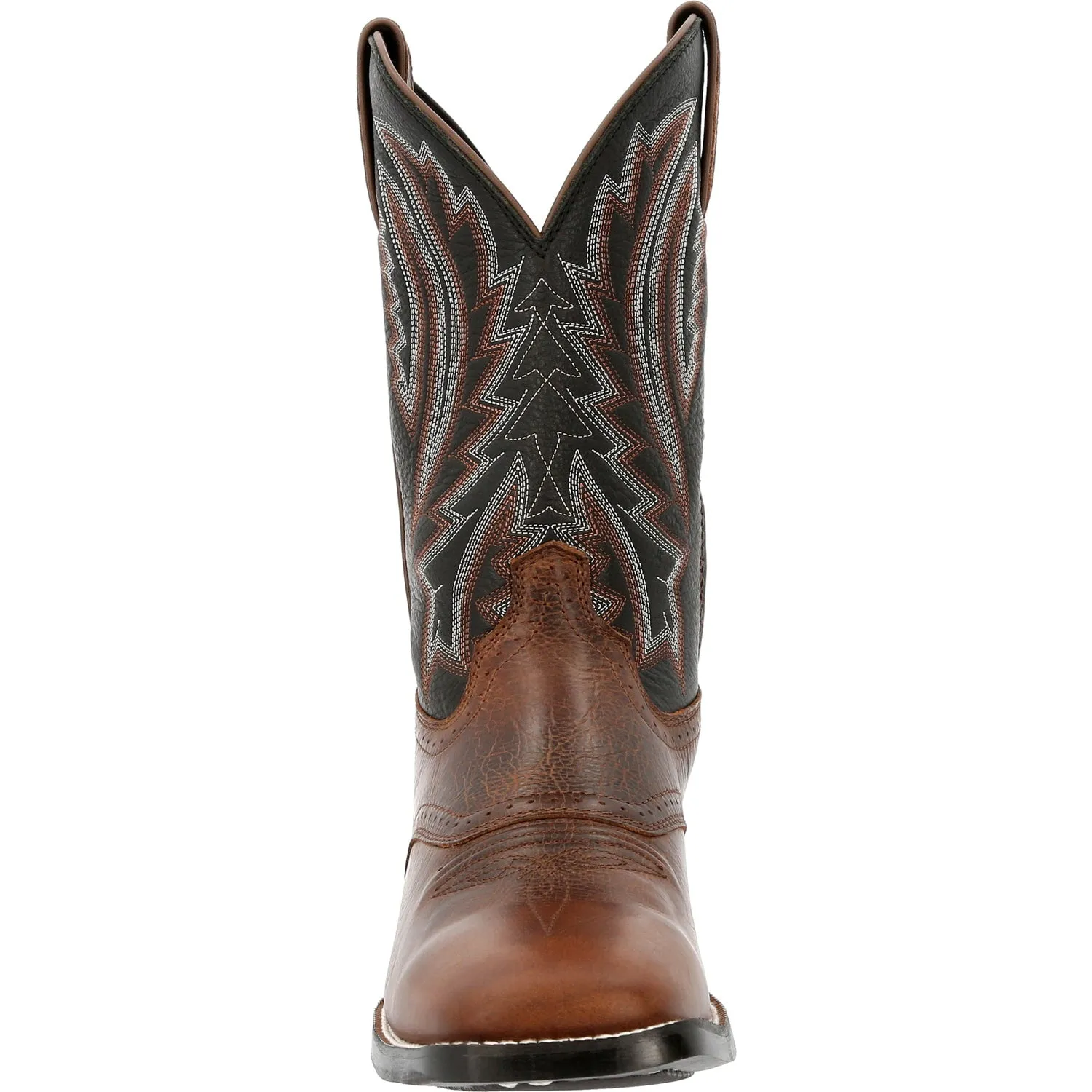 Durango Mens Westward Western Chestnut/Black Onyx Leather Cowboy Boots