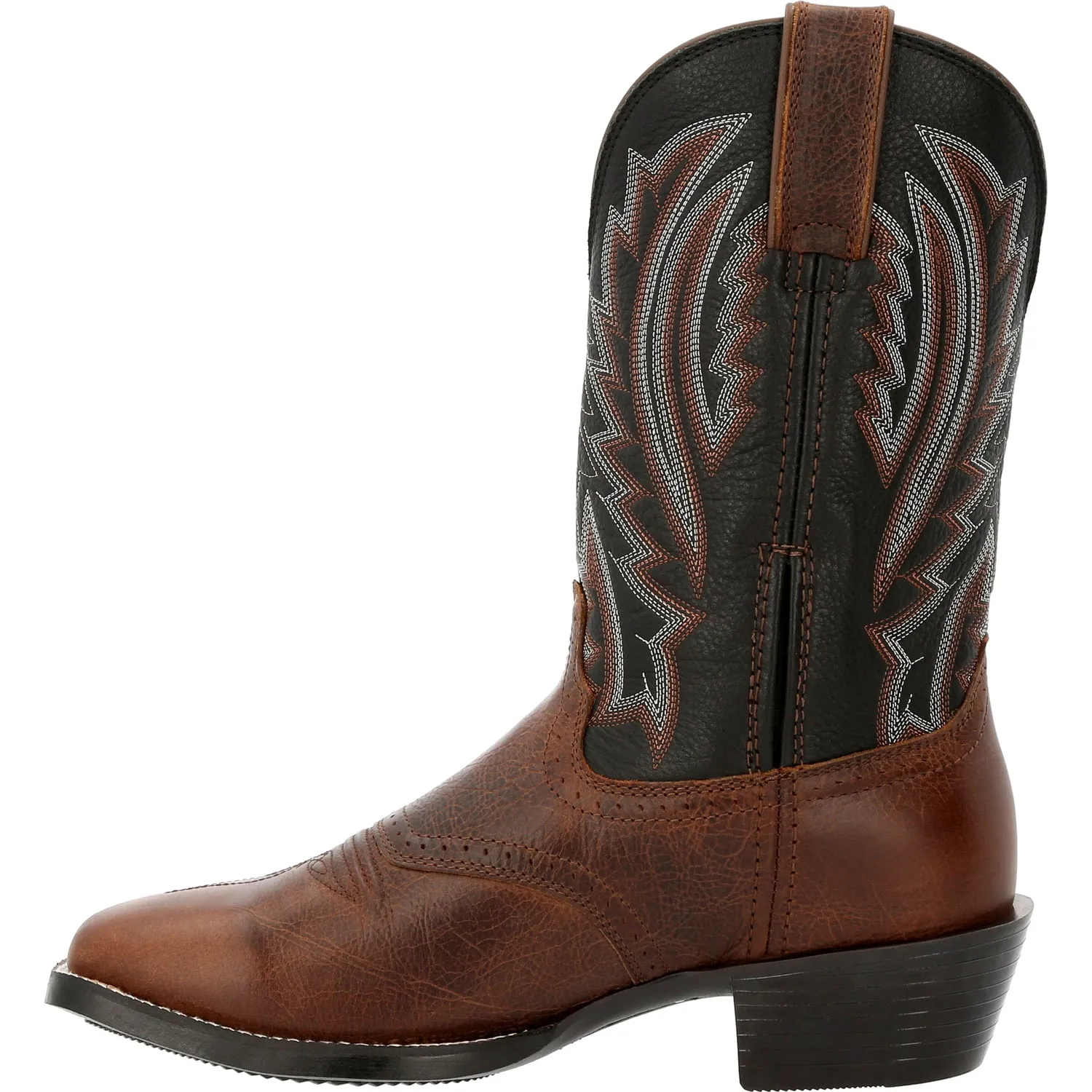 Durango Mens Westward Western Chestnut/Black Onyx Leather Cowboy Boots