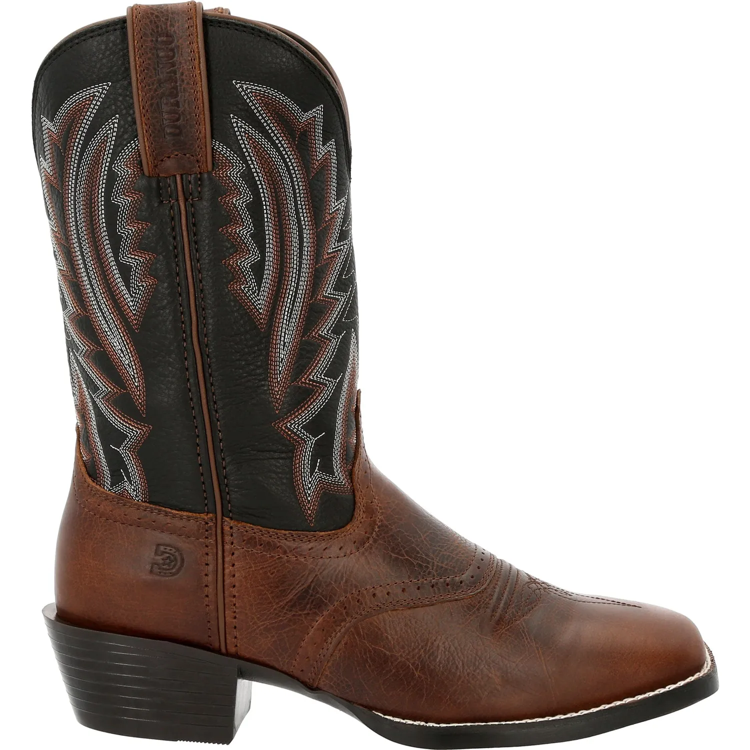 Durango Mens Westward Western Chestnut/Black Onyx Leather Cowboy Boots