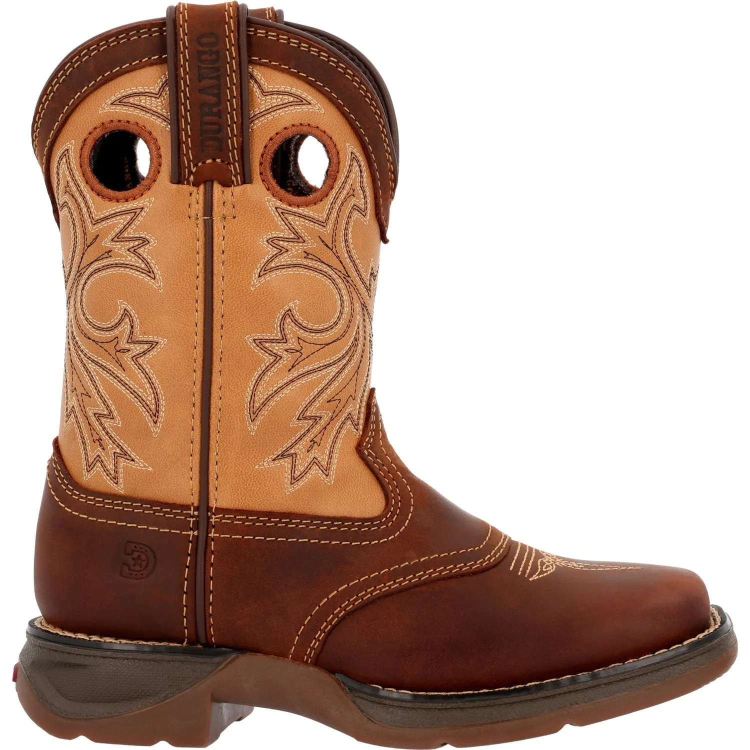 Durango Youth Unisex Lil Rebel Western Brown/Tan Leather Cowboy Boots