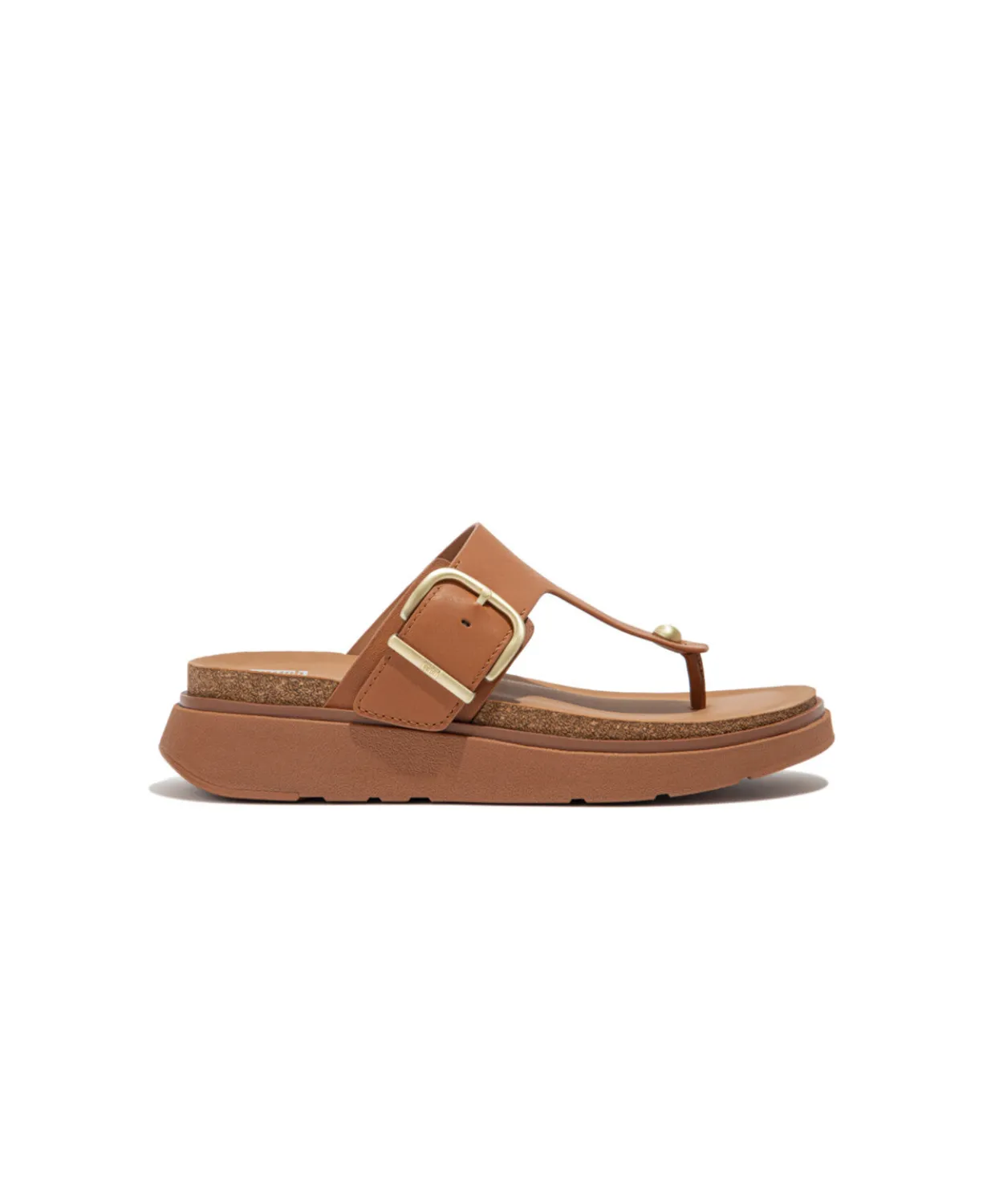 Fitflop Gen-FF Buckle Leather Toe Post Sandal Light Tan