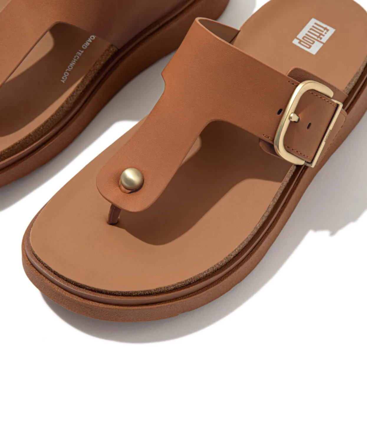 Fitflop Gen-FF Buckle Leather Toe Post Sandal Light Tan