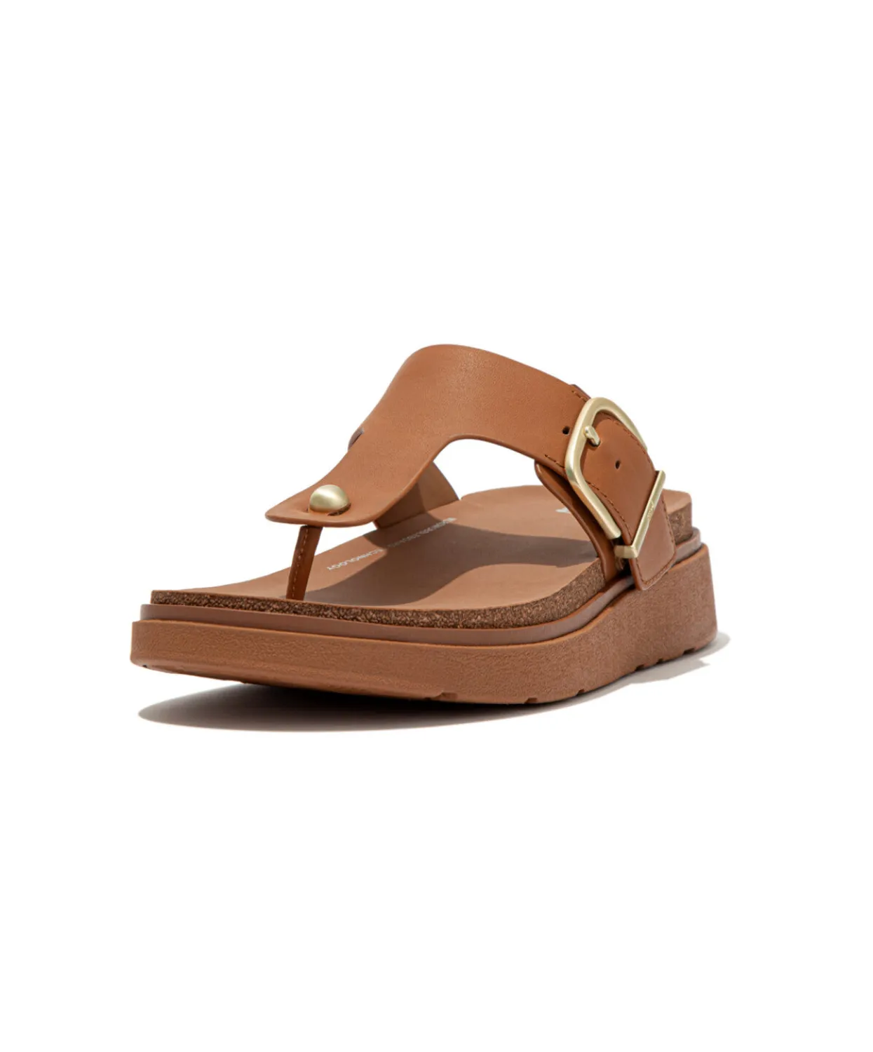 Fitflop Gen-FF Buckle Leather Toe Post Sandal Light Tan