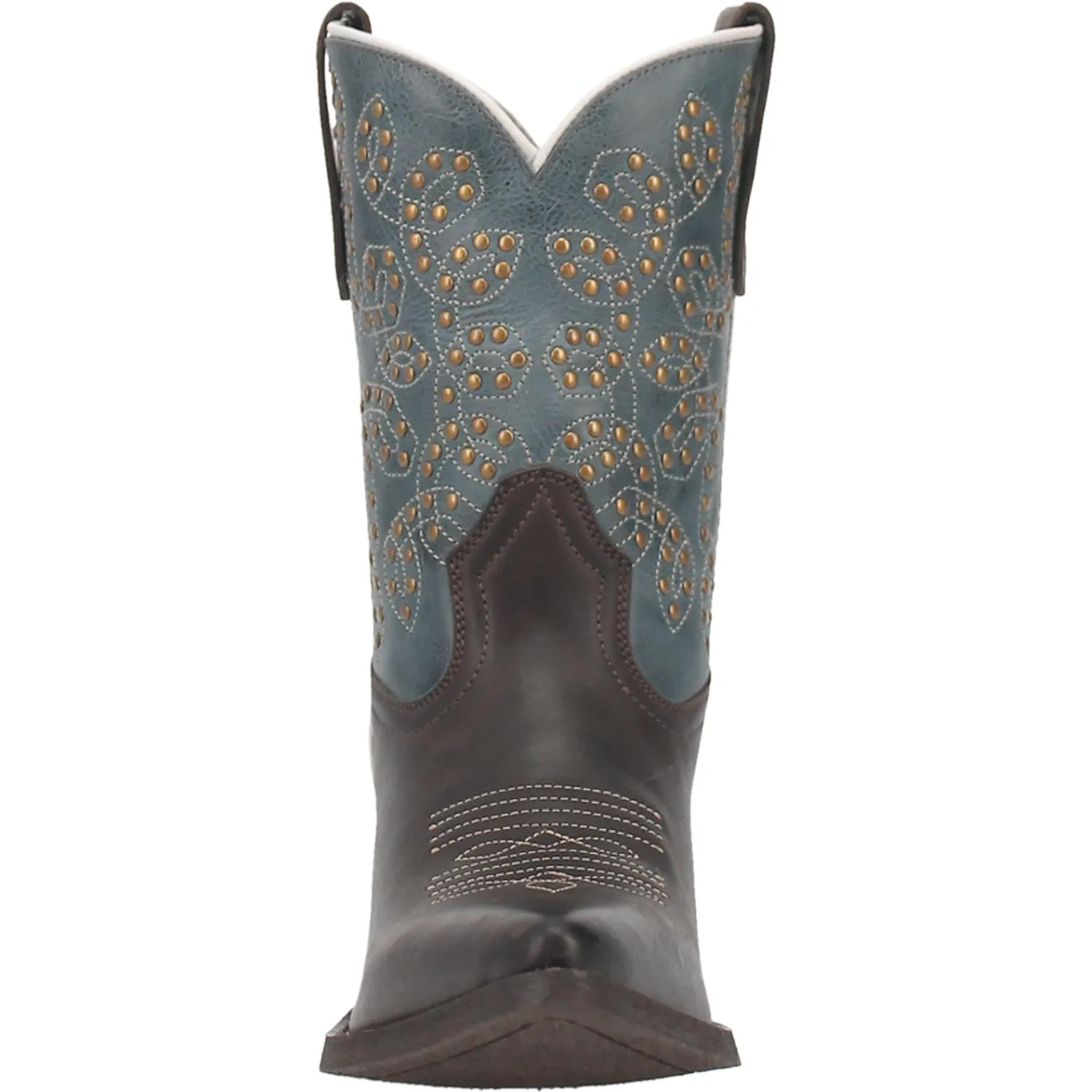 Laredo Randee Chocolate/Turquoise 8" Western Snip Toe Boots for Women