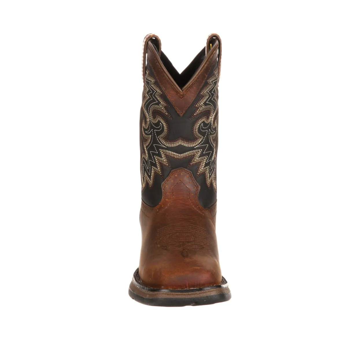 Lil' Durango Kids Boys Tan Leather Western Stitch Cowboy Boots