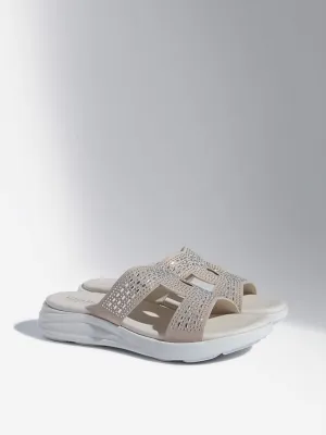 LUNA BLU Ivory Embellished Comfort Sandals