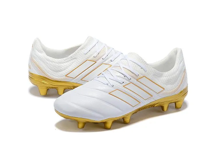 New Adidas Copa 19   FG Exhibit Soccer Cleats Shoes White Gold