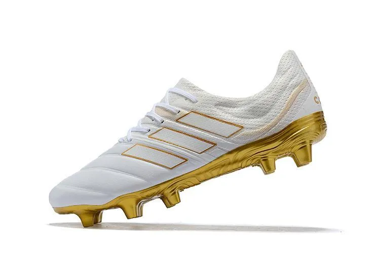 New Adidas Copa 19   FG Exhibit Soccer Cleats Shoes White Gold