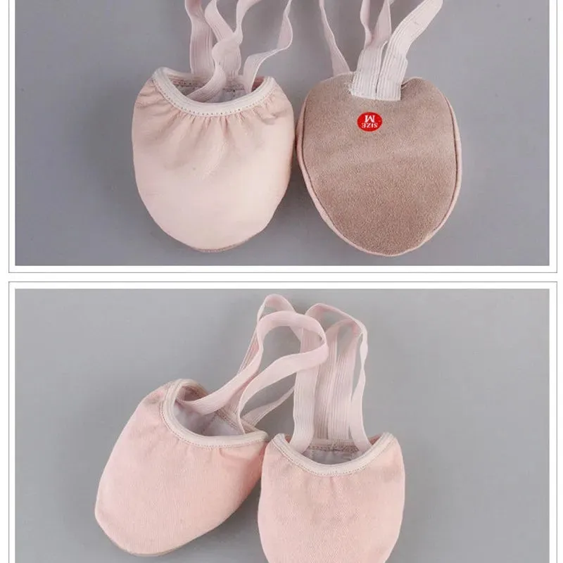 Wholesale High Quality Low MOQ Pink Women Girls Leather Stretch Canvas Half Rhythmic Gymnastics Shoes