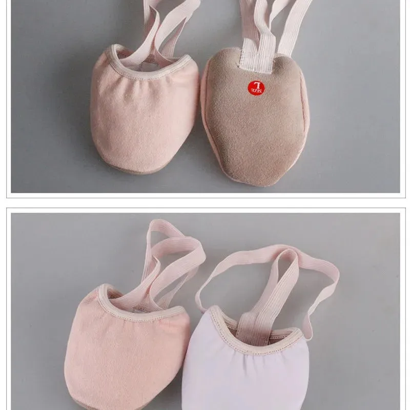 Wholesale High Quality Low MOQ Pink Women Girls Leather Stretch Canvas Half Rhythmic Gymnastics Shoes