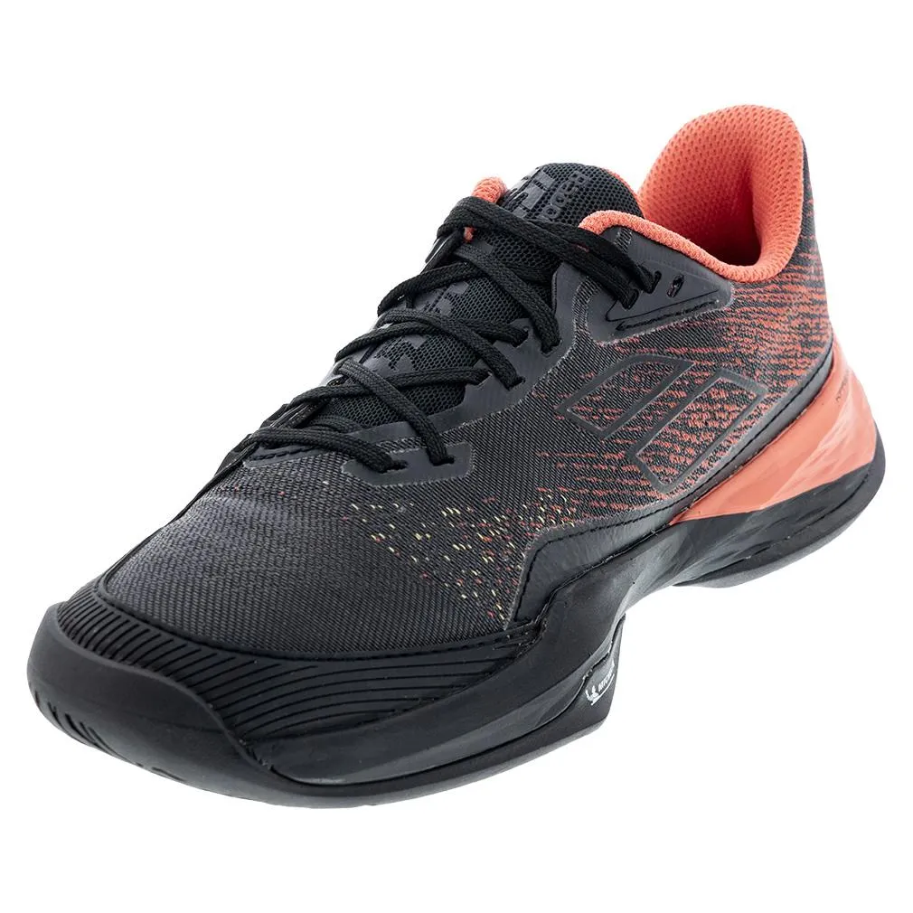 Women's Jet Mach 3 All Court Tennis Shoes Black and Living Coral